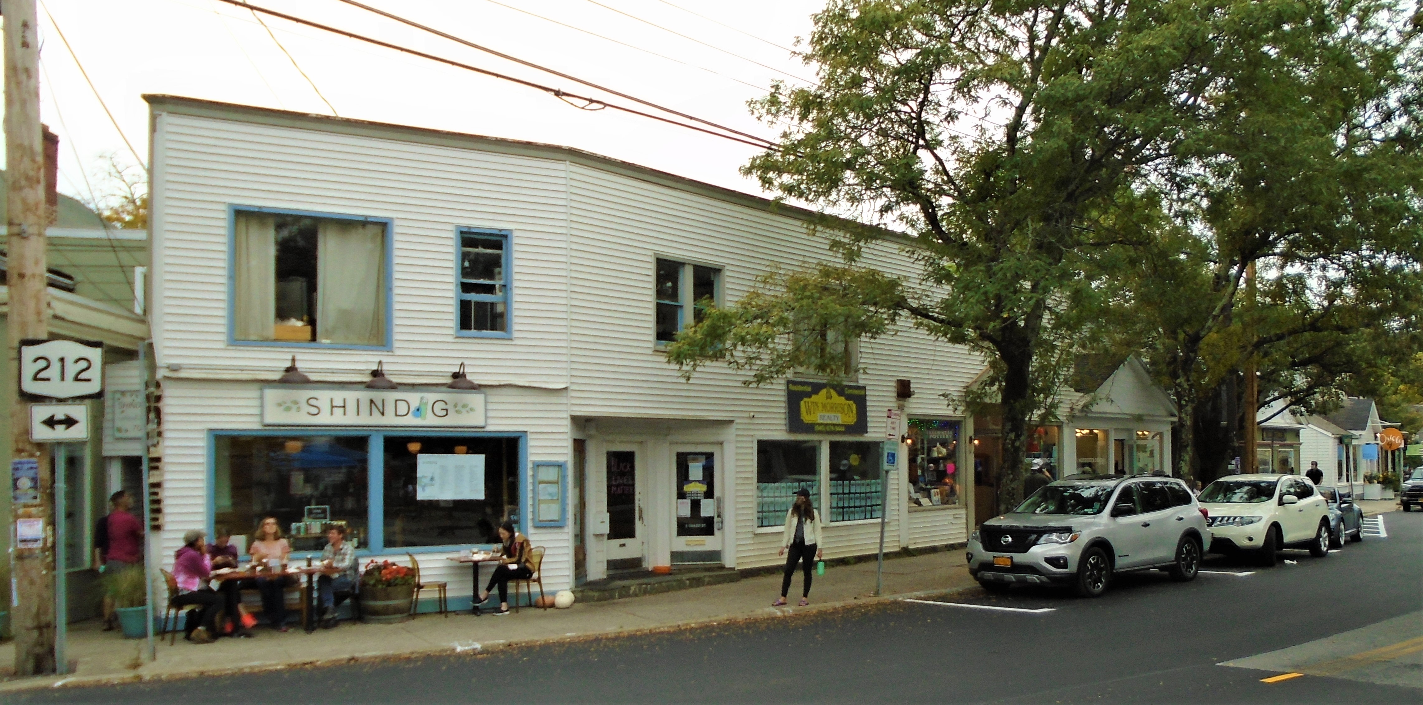 Woodstock NY main street with art galleries and boutiques